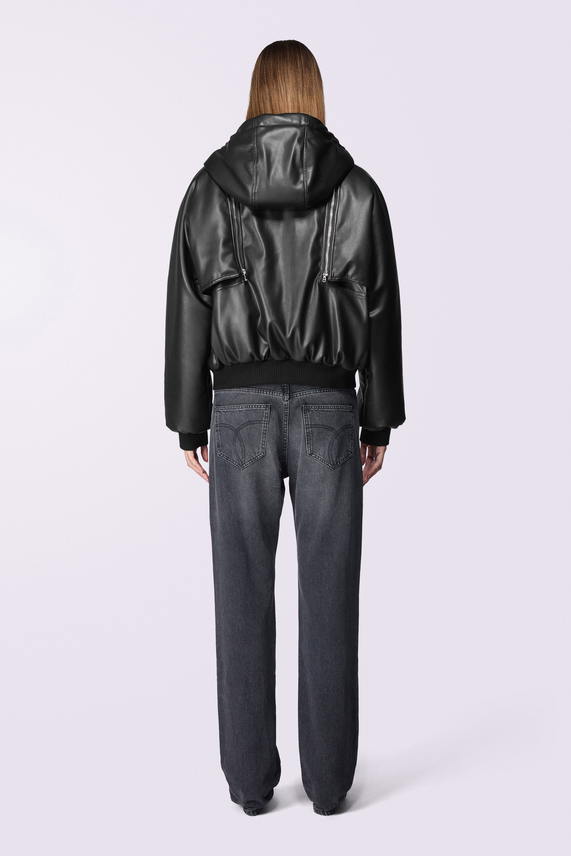 Unisex Faux Leather Jacket Black